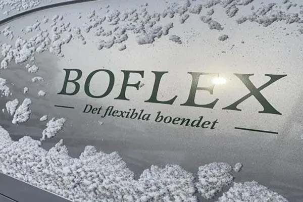 Boflexs logga på en bil